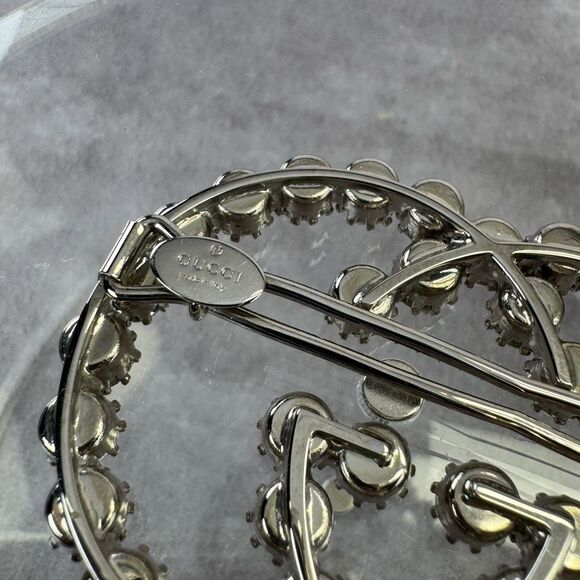 Gucci GG Interlocking Crystal Large Hair Pin Clip - Picture 8 of 10
